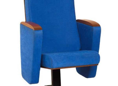 Armchair Art Deco Armchair Sofa 1 Seater for Theater Design Luxury Blue Textile